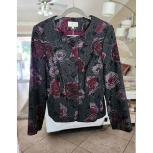 Country Casuals Womens Wool Coats Jackets  Waistcoats Floral Gray Purple Size 14